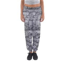 Paris Souvenirs Black And White Pattern Women s Jogger Sweatpants by dflcprintsclothing