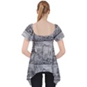 Paris Souvenirs Black And White Pattern Lace Front Dolly Top View2