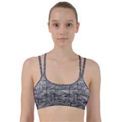 Paris Souvenirs Black And White Pattern Line Them Up Sports Bra by dflcprintsclothing