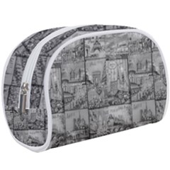 Paris Souvenirs Black And White Pattern Make Up Case (large) by dflcprintsclothing