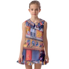 Coney1 Kids  Pilgrim Collar Ruffle Hem Dress