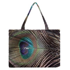 Peacock Zipper Medium Tote Bag