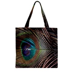 Peacock Zipper Grocery Tote Bag by StarvingArtisan