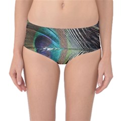 Peacock Mid-waist Bikini Bottoms