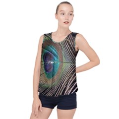 Peacock Bubble Hem Chiffon Tank Top