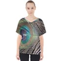 Peacock V-Neck Dolman Drape Top View1