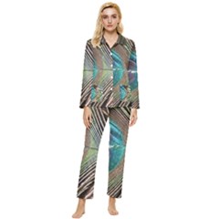 Peacock Womens  Long Sleeve Velvet Pocket Pajamas Set by StarvingArtisan