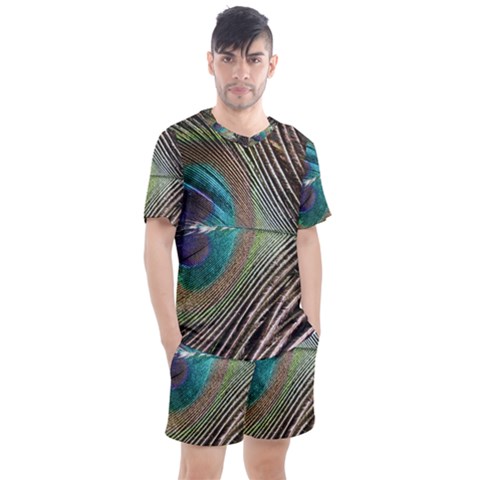 Peacock Men s Mesh Tee And Shorts Set by StarvingArtisan