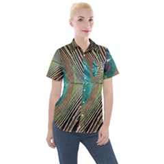 Peacock Women s Short Sleeve Pocket Shirt