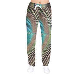 Peacock Women Velvet Drawstring Pants by StarvingArtisan