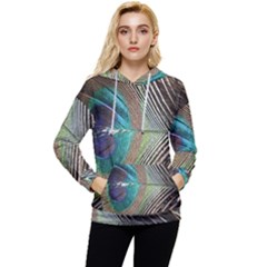 Peacock Women s Lightweight Drawstring Hoodie by StarvingArtisan