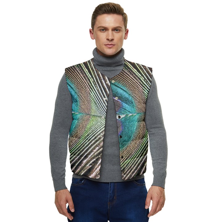 Peacock Men s Short Button Up Puffer Vest	