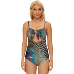 Peacock Knot Front One-piece Swimsuit by StarvingArtisan