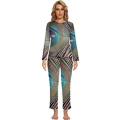 Peacock Womens  Long Sleeve Lightweight Pajamas Set by StarvingArtisan