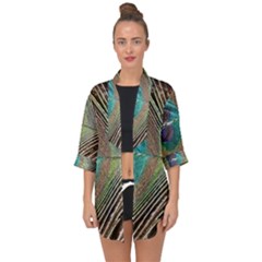 Peacock Open Front Chiffon Kimono by StarvingArtisan