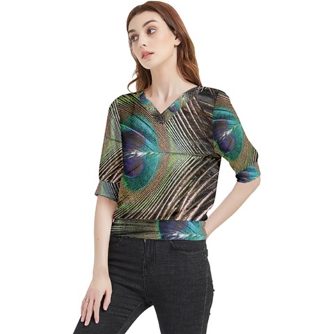 Peacock Quarter Sleeve Blouse by StarvingArtisan