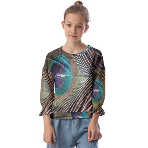 Peacock Kids  Cuff Sleeve Top by StarvingArtisan