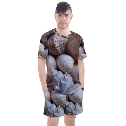 Beautiful Seashells  Men s Mesh Tee And Shorts Set by StarvingArtisan