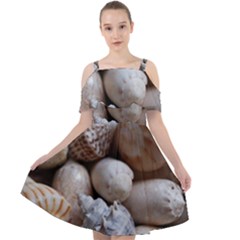 Beautiful Seashells  Cut Out Shoulders Chiffon Dress by StarvingArtisan