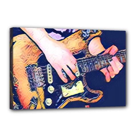 Stevie Ray Guitar  Canvas 18  X 12  (stretched) by StarvingArtisan