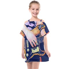 Stevie Ray Guitar  Kids  One Piece Chiffon Dress by StarvingArtisan