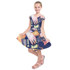 Stevie Ray Guitar  Kids  Short Sleeve Dress by StarvingArtisan