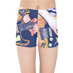 Stevie Ray Guitar  Kids  Sports Shorts by StarvingArtisan