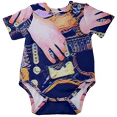 Stevie Ray Guitar  Baby Short Sleeve Bodysuit by StarvingArtisan