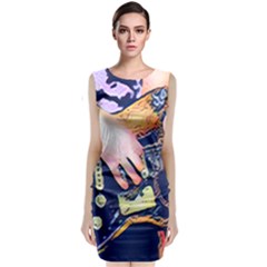 Stevie Ray Guitar  Classic Sleeveless Midi Dress by StarvingArtisan