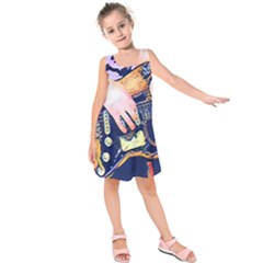 Stevie Ray Guitar  Kids  Sleeveless Dress by StarvingArtisan