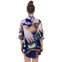 Stevie Ray Guitar  Open Front Chiffon Kimono View2