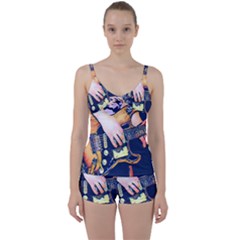 Stevie Ray Guitar  Tie Front Two Piece Tankini by StarvingArtisan