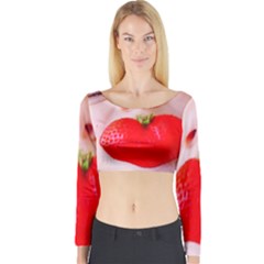 Strawberry Love Long Sleeve Crop Top by StarvingArtisan