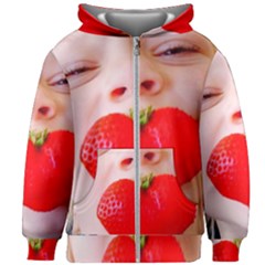 Strawberry Love Kids  Zipper Hoodie Without Drawstring