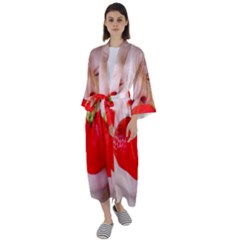 Strawberry Love Maxi Satin Kimono by StarvingArtisan