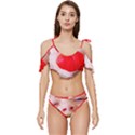 Strawberry Love Ruffle Edge Tie Up Bikini Set	 View1