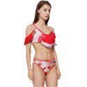 Strawberry Love Ruffle Edge Tie Up Bikini Set	 View3