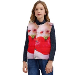 Strawberry Love Kid s Short Button Up Puffer Vest	