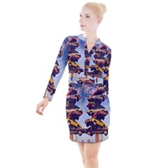 Berwyn Car Kebob Button Long Sleeve Dress by StarvingArtisan