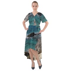 Isla Mujeres Mexico Front Wrap High Low Dress