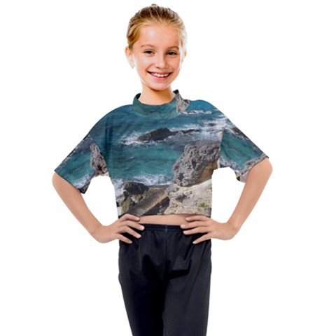 Isla Mujeres Mexico Kids Mock Neck Tee by StarvingArtisan