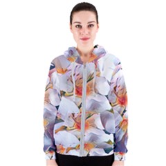 Daisy Painting  Women s Zipper Hoodie