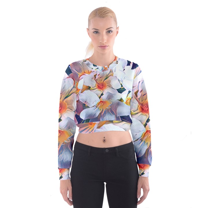 Daisy Painting  Cropped Sweatshirt