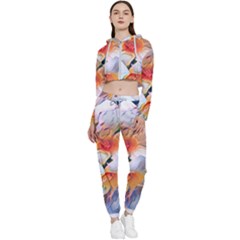 Daisy Painting  Cropped Zip Up Lounge Set by StarvingArtisan