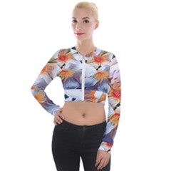 Daisy Painting  Long Sleeve Cropped Velvet Jacket by StarvingArtisan