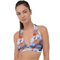 Daisy Painting  Halter Plunge Bikini Top View1