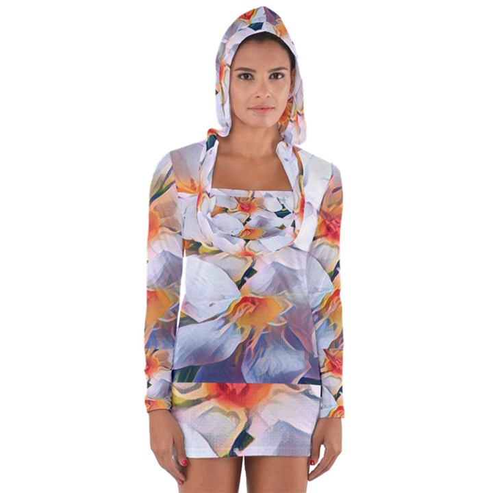 Daisy Painting  Long Sleeve Hooded T-shirt