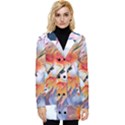 Daisy Painting  Button Up Hooded Coat  View1