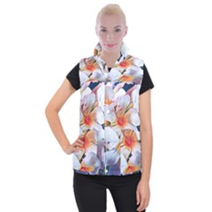 Daisy Painting  Women s Button Up Vest