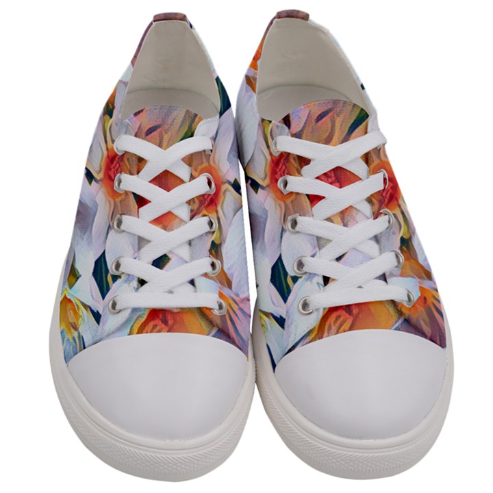 Daisy Painting  Men s Low Top Canvas Sneakers